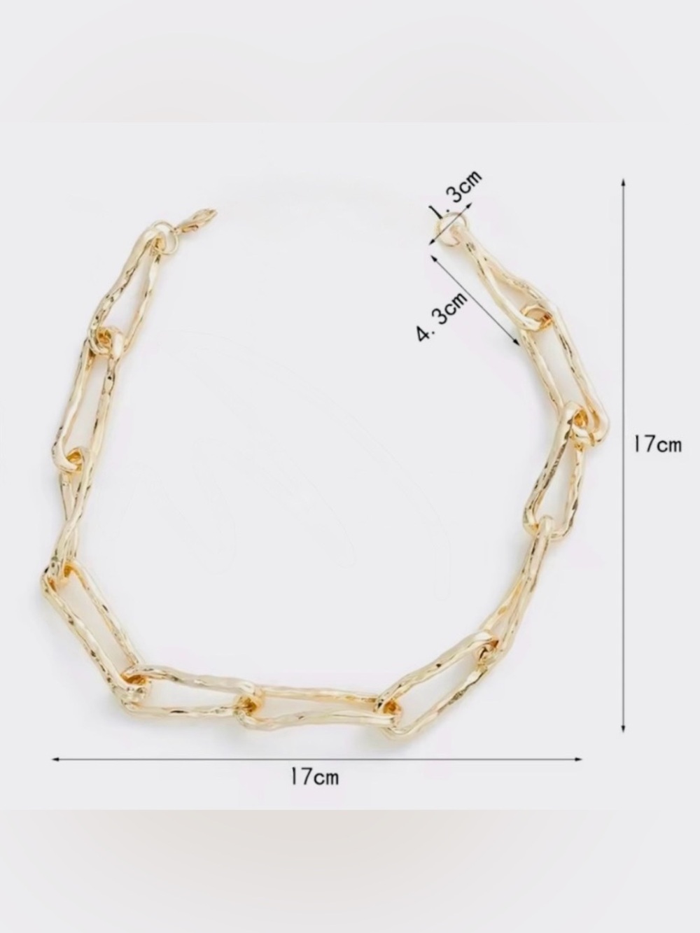 NEW Brut Twisted Molten Metal Gold Chain Link Collar Necklace AU09 - Picture 4 of 4